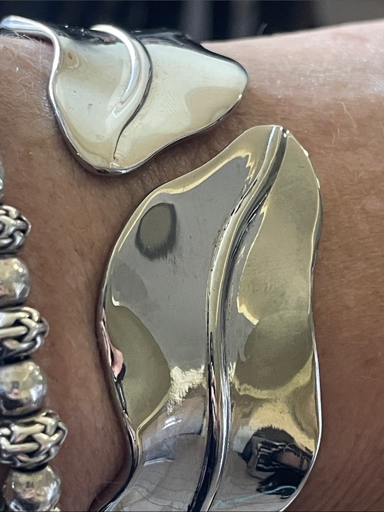 Milor Jewelry - Milor Polished Stainless Steel Wave Cuff Bracelet